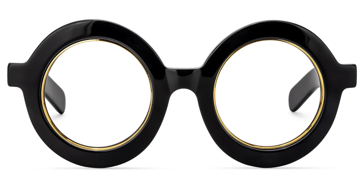 Calhoun Round Black Frame Glasses for Women and Men