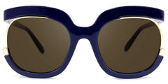 Darice Round Dark-Blue Sunglasses | Zeelool Glasses