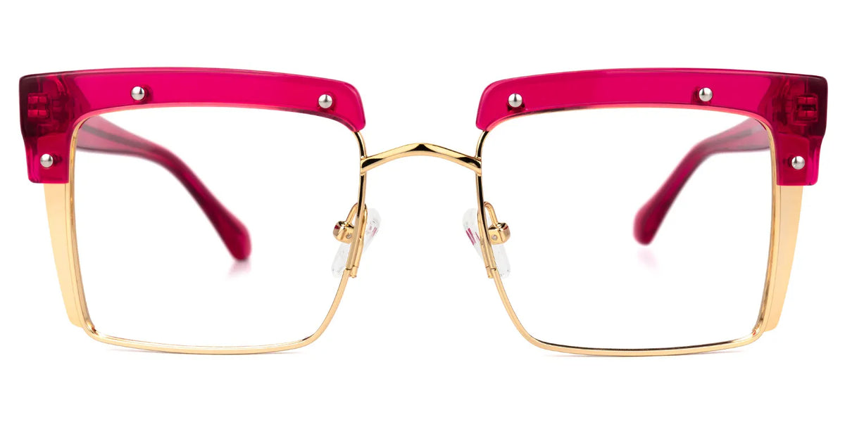 Kiana Square Bright-Pink Frame Glasses | Zeelool