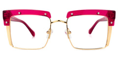 Kiana Square Bright-Pink Frame Glasses | Zeelool