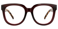 Harrell Square Eyeglasses with Dark-Red Frame