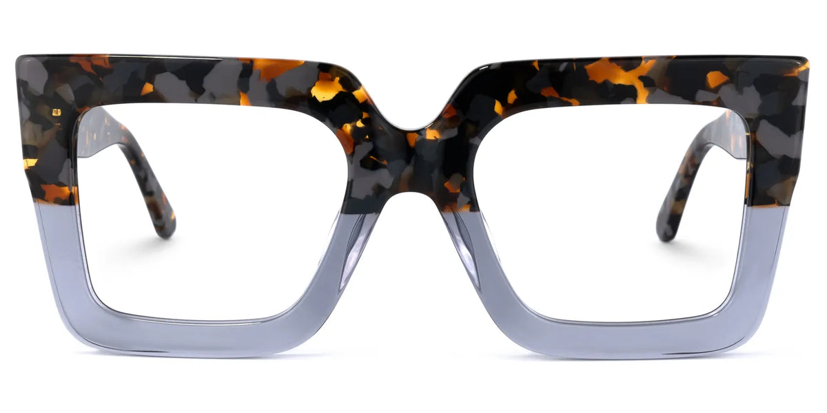 Brandon Square Gray Glasses with Two-Tone Frames