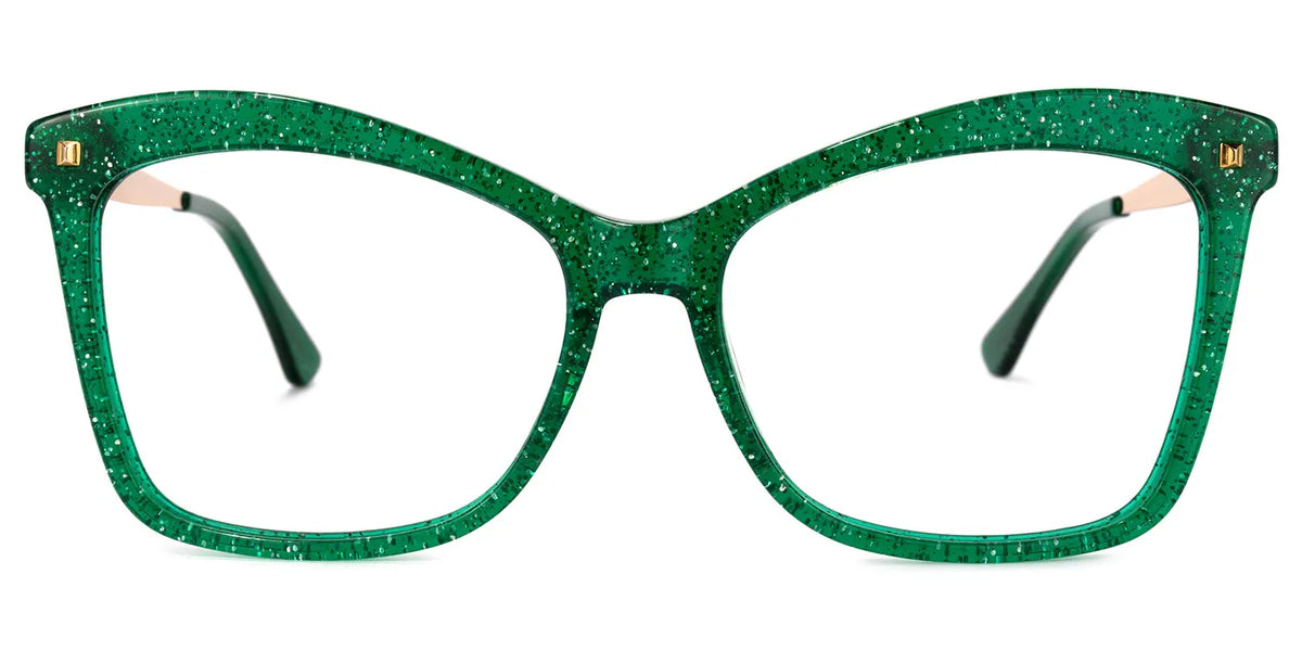 Isaebella Butterfly Green Glitter Frame Glasses for Women