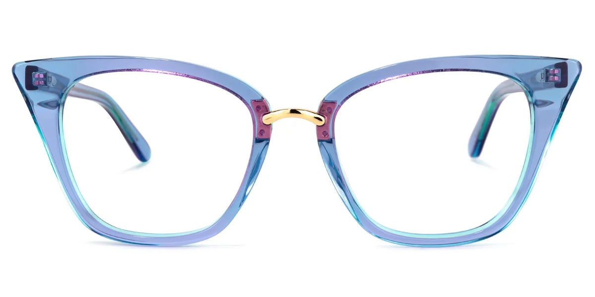 Martha Cat Eye Light-Blue Glasses | Zeelool Glasses