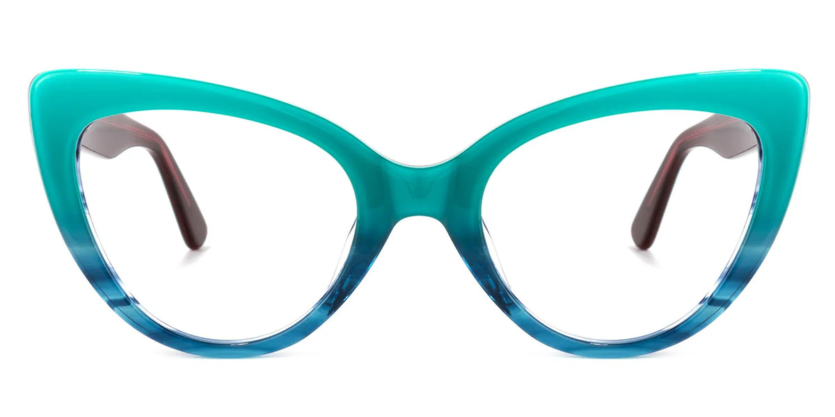 Claudette Cat Eye Teal Blue-Green Frame Glasses | Zeelool