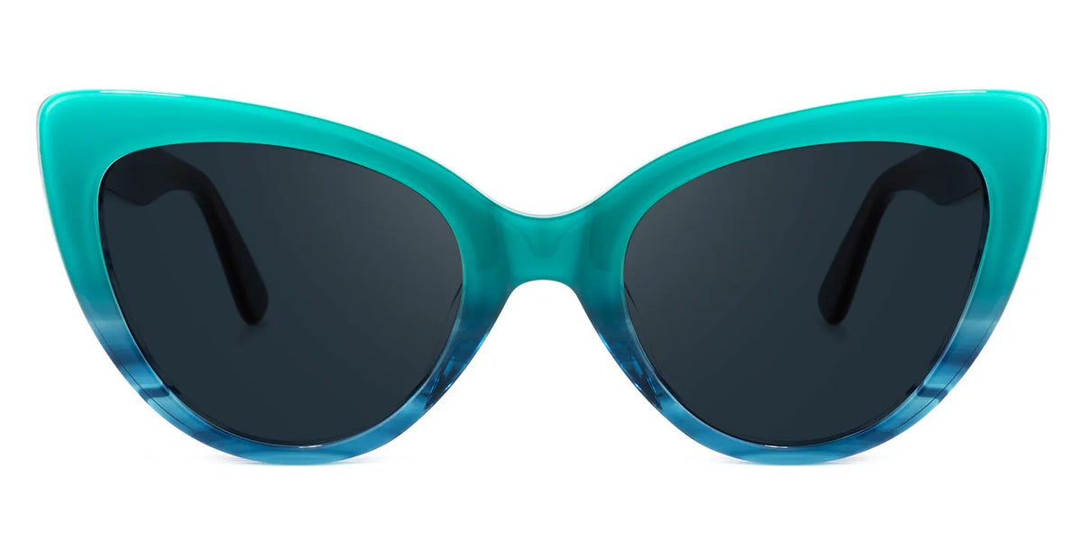 Claudette Cat Eye Blue-Green Sunglasses | Zeelool Glasses