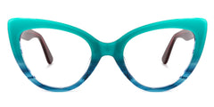 Claudette Cat Eye Teal Blue-Green Frame Glasses | Zeelool