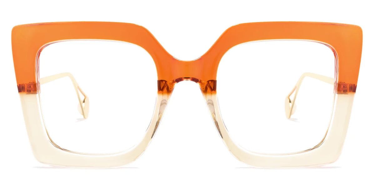 Qatar Square Orange Frame Glasses and Two-Tone Frames