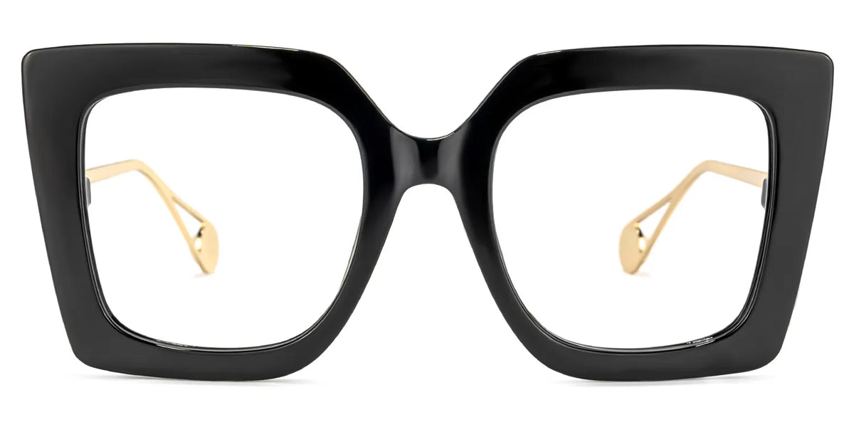 Qatar Square Black Eyeglasses and Wide Frames