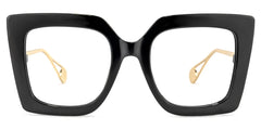 Qatar Square Black Eyeglasses and Wide Frames