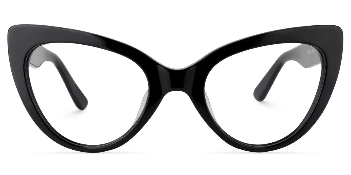 Claudette Cat Eye Pure Black Frame Glasses | Zeelool