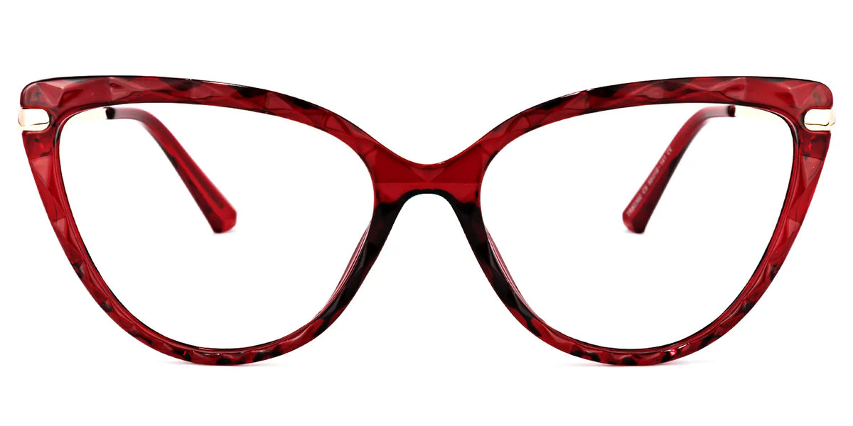 Lucas Cateye Red Eyeglasses with TR90 Frame