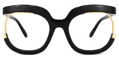 Darice Thick Round Black Frame Glasses | Zeelool