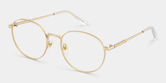 Ian Gold Frame Glasses with Round Frame Online | ZEELOOL