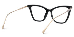 Hilary Butterfly Black Eyeglasses with Oversized Frames