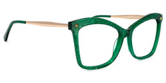 Isaebella Butterfly Green Glitter Frame Glasses for Women