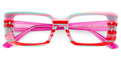 Women's Rectangle Eyeglasses Frames With Red and Green Color