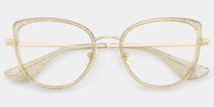 Celine Bling Cat-eye Translucent Gold Frame Glasses | ZEELOOL