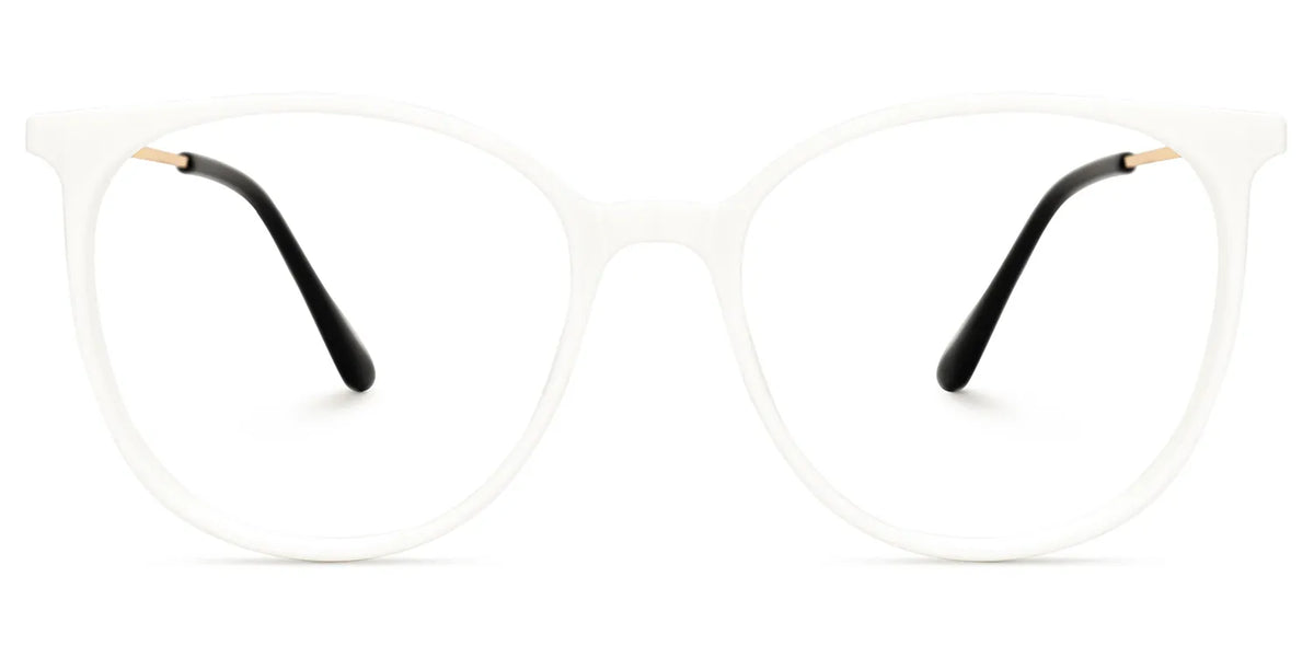 Chanty Round White Thin Frame Glasses | Zeelool Optical
