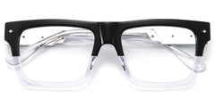 Trent Eyeglasses in Rectangle Black Clear Frame | Zeelool