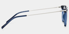 Michelle Blue Full Rim Rectangle Eyeglasses with 尾-Titanium Arms | ZEELOOL