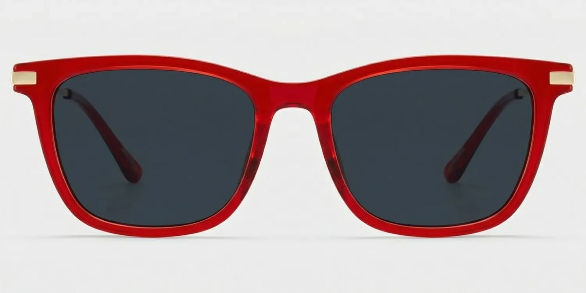 Selena Rectangle Transparent Red Glasses for Women | ZEELOOL