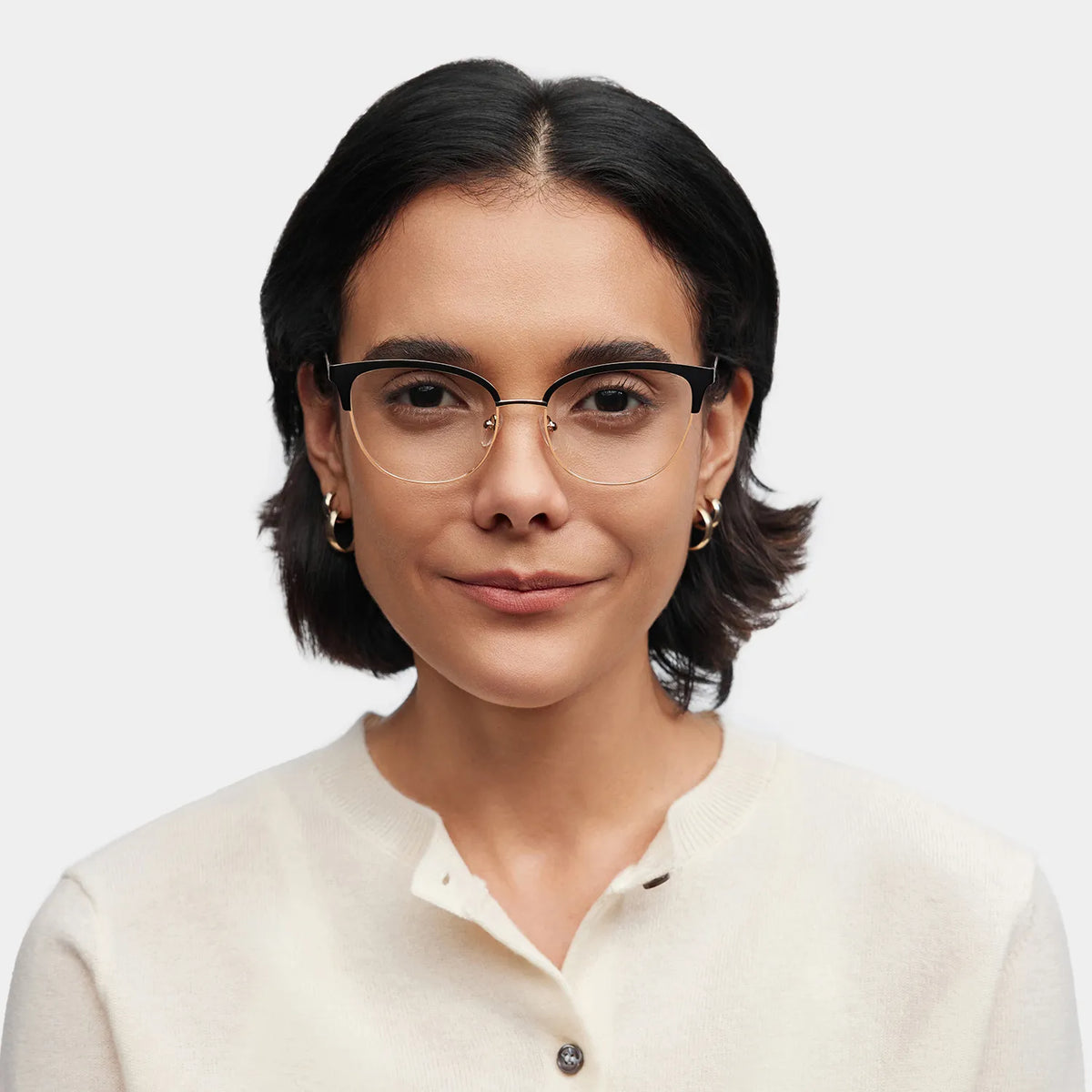 Lacey Black Frame Glasses with Browline Frame Online | ZEELOOL