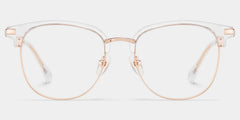 Oversized Browline Glasses With Clear and Rose Gold Color