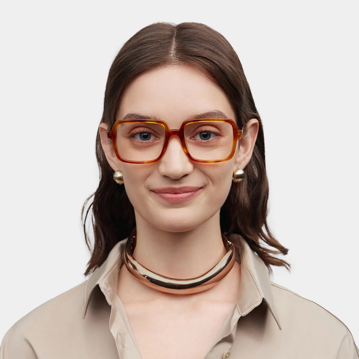 Beatrice Rectangle Yellow Frame Eyeglasses for Women| ZEELOOL