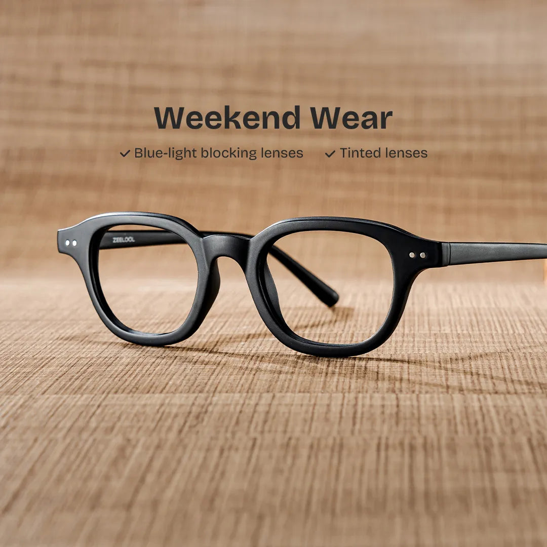 Amber Black Frame Glasses with Square Frame Online | ZEELOOL