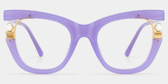 Purple Frame Blue Light Blocking Glasses with Pearl