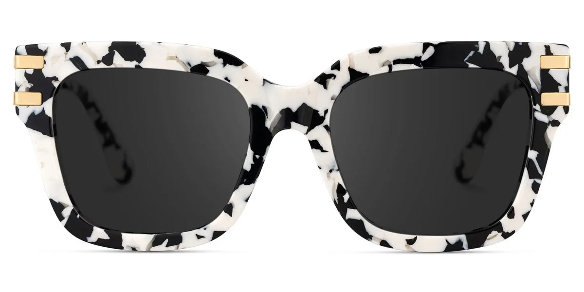 Square Cat-Eye Glasses With Cow Pattern