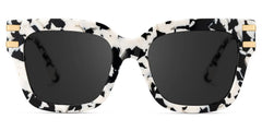 Square Cat-Eye Glasses With Cow Pattern