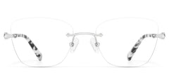 Rectangle Silver Eyeglasses- Seth Metal Frame Glasses