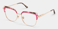 Samson Pink Square Glasses With Tortoiseshell Color-Block Design