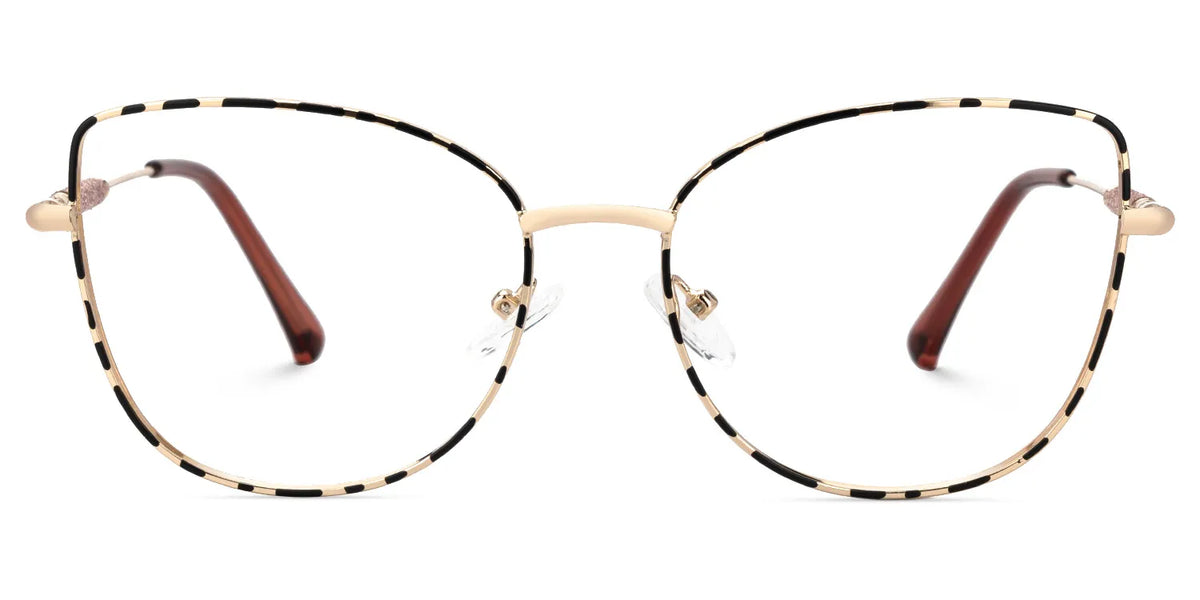 Seisay Eyeglasses in Black-Gold Cateye Design | Zeelool