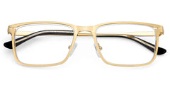 Gold Rectangle Frames With Adjustable Nose Pads