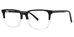 Barnhill Acetate Square Black-Clear Frame Glasses | Zeelool