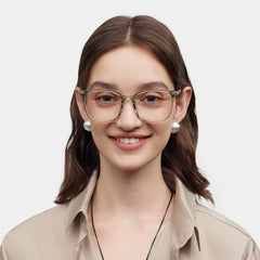 Zoe Green Frame Glasses with Square Frame Online | ZEELOOL