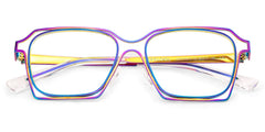 Foday Iridescent Frame Prescription Glasses with Geometric Shape