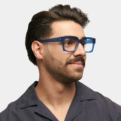 Amadeo TR90 Rectangle Blue Frame Glasses | Zeelool
