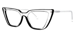 Yosef Cyber Women Black and Clear Cat Eye Frames Glasses