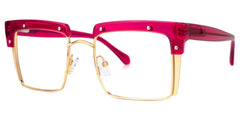 Kiana Square Bright-Pink Frame Glasses | Zeelool