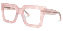 Brandon Square Pink Wide Frame Glasses | Zeelool Optical