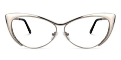 Ellen Cat eye Silver Eyeglasses and Metal Browline Frame