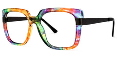 Yaida Square Multicolor Frame Glasses | Zeelool