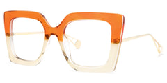 Qatar Square Orange Frame Glasses and Two-Tone Frames