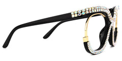 Veasley Square Multicolor Rhinestone Studded Glasses