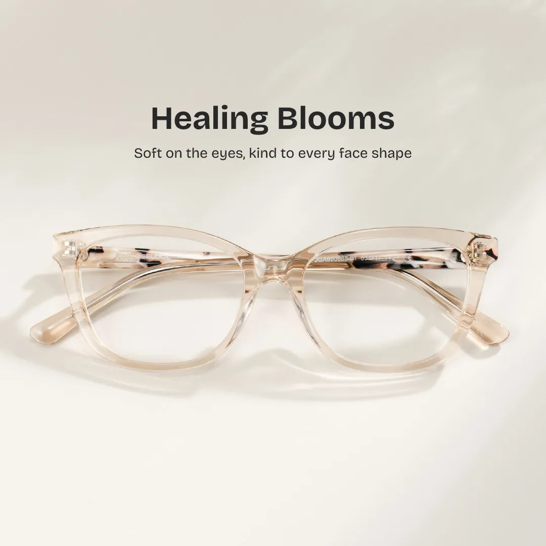 Cassia Art Beige Rectangle Glasses Frames for Women | ZEELOOL
