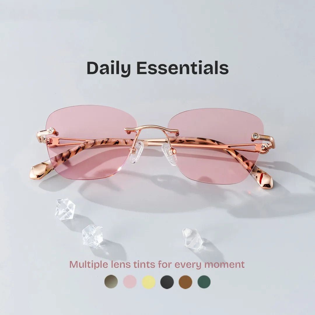 Rectangle Rose Gold Eyeglasses- Seth Metal Frame Glasses